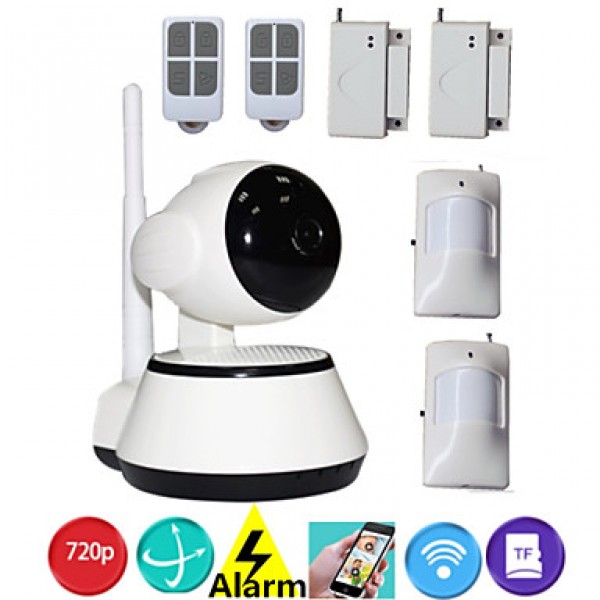 WIFI HD PTZ IP Camera 720P Night Vision SD Card IPcam Kamera With House Security Wireless Alarm System